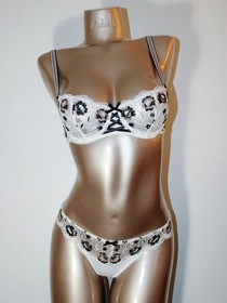 Aubade Paris Sample Fievre Andalouse Black and White Lingerie Set 34B S