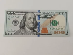  $100 US Bill Low Serial 00005993 : Free Shipping - Picture 1 of 2