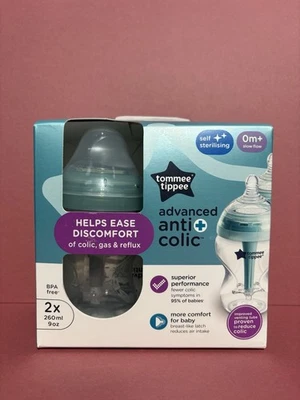 Tommee Tippee Advanced Anti-Colic Baby Bottle, 1 x 260ml / 9oz, 0m+ -New & Boxed - Image 1 of 4