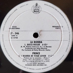 PRINCE - La Bionda - SISTER SLEDGE - Telex 1980 SPAIN 4-TRACK PROMO 12" SINGLE - Picture 1 of 2