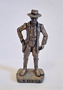 Soldatini Kinder metallfiguren Cowboy Jim Bridger argentato altsilber - Foto 1 di 2