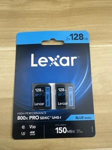 128GB 2-Pack High-Performance 800x PRO SDXC UHS-I Memory Card C10 U3 V30 4K UHD - Picture 1 of 2