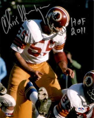 Chris Hanburger signed inscribed 8x10 photo NFL Washington Redskins PSA COA - Image 1 of 2