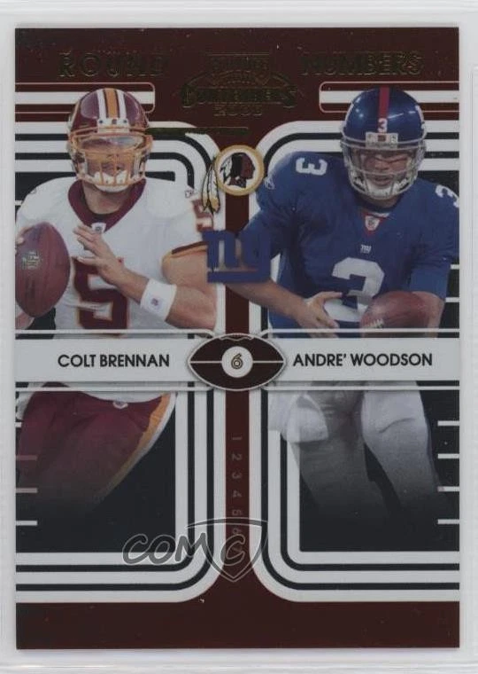 2008 Playoff Contenders Round Numbers /500 Colt Brennan Andre Woodson Rookie RC - Image 1 of 2