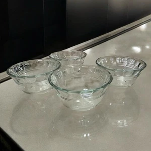 Pyrex #463 Scalloped Ramekins Custard Cups Dessert Bowls 6 Oz 3 Ring • Set of 4 - Picture 1 of 5