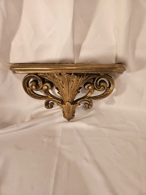 Estante de pared dorado vintage Burwood 2148 Hollywood Regency 15" X 6" Foto 1 de 4