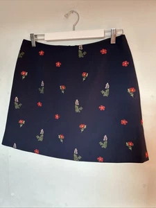 Ted Baker Blue Patterned Lined A-line Skirt; Ted Size 3; UK12 - Picture 1 of 3