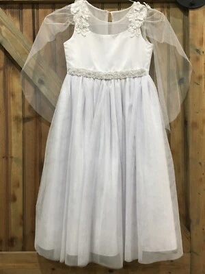 Bonnie Jean White Flower Girl Or Communion Dress Size 7 - Image 1 of 4