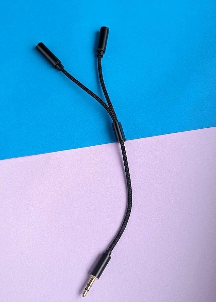 Divisor de auriculares estéreo cable en Y 3,5 mm macho doble 3,5 mm hembra, 3... - Imagen 1 de 1
