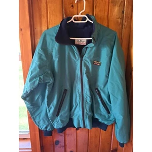 Vintage L.L. Chaqueta Bomber Bean Teal - Retro Años 90 Rompevientos Cremallera Prendas Exteriores - Imagen 1 de 8