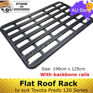 Aluminium Roof Rack Flat Rail Basket Platform to suit Toyota Prado 120 Series - Picture 1 of 4