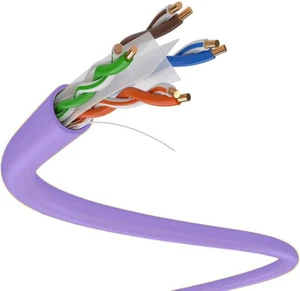 Cable sólido Dripstone CAT6 1000 ft UTP 23 AWG red Ethernet RJ45, púrpura - Imagen 1 de 2