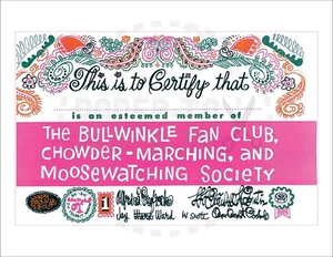CERTIFICADO - CERTIFICADO BULLWINKLE FAN CLUB - REIMPRESIÓN VINTAGE - Imagen 1 de 1