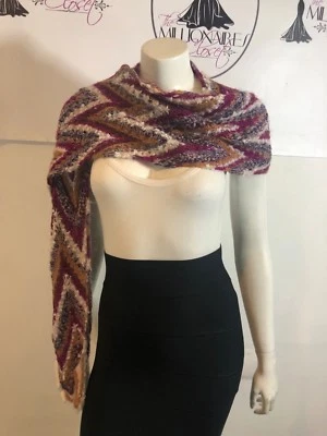 BUFANDA MISSONI 1211118 WOOl MEZCLA ÉPICA MULTICOLOR BLANCA, BORGOÑA, MOSTAZA Foto 1 de 4