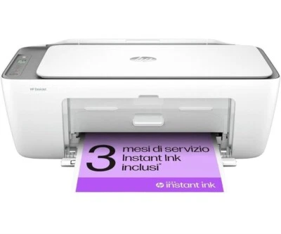 HP DeskJet Stampante Multifunzione a Getto d'Inchiostro a Colori - Bianca - Immagine 1 di 4