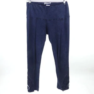 TREDY Leggings Capri Blau Strass Spitze Gr. 40 - Bild 1 von 3