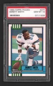 Emmitt Smith Cowboys HOF 1990 Topps Traded #27T Rookie Card Rc PSA 10 Gem Mint - Picture 1 of 2