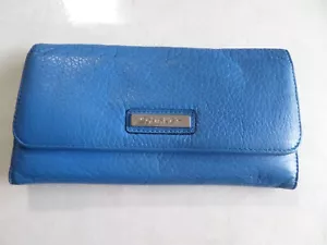 Calvin Klein Blue Tri-Fold Leather Wallet - Picture 1 of 5