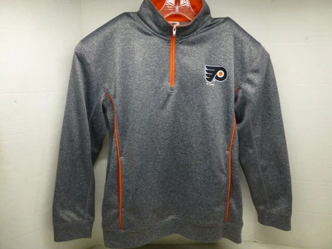 NHL Philadelphia Flyers 1/4 Quarter Zip Pullover Fleece Sweater Men’s SZ LG  EUC Cover