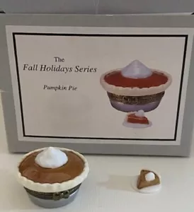 PUMPKIN PIE hinge box w/ "Slice of pie trinket" - Fall Holiday Series - PHB - Picture 1 of 6