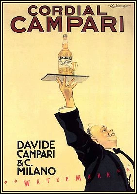 Campari Cordial 1920 Vintage Poster Print Retro Style Italian Liquor Decor Art - Image 1 of 4