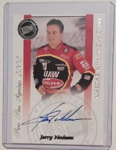 Jerry Nadeau NASCAR 2002 Press Pass Signings Autograph Signature Trading Card 