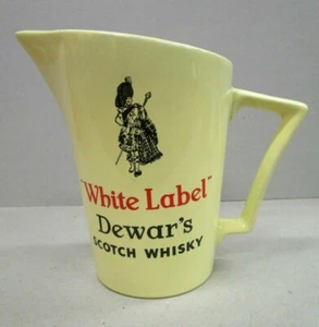 Caraffa/Water Jug ceramica "WHITE LABEL - DEWAR'S - Scotch Whisky" - Vintage - Foto 1 di 9