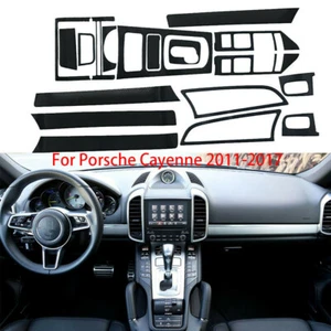 For Porsche Cayenne 2011-2017 Glossy Carbon Fiber Sticker Interior Decal Trim - Picture 1 of 5