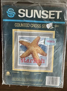 Vintage 1985 STARFISH Cross Stitch Kit SUNSET 1305 Unopened 5" x 5" - Picture 1 of 3