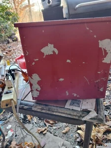Vintage Porch Milk Box. Painted Red - Picture 1 of 9