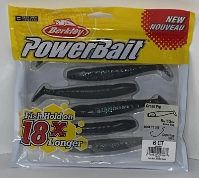 Berkley Power Bait Grass Pig Soft Plastic Swimbait 6pk Bama Bug - Image 1 of 4