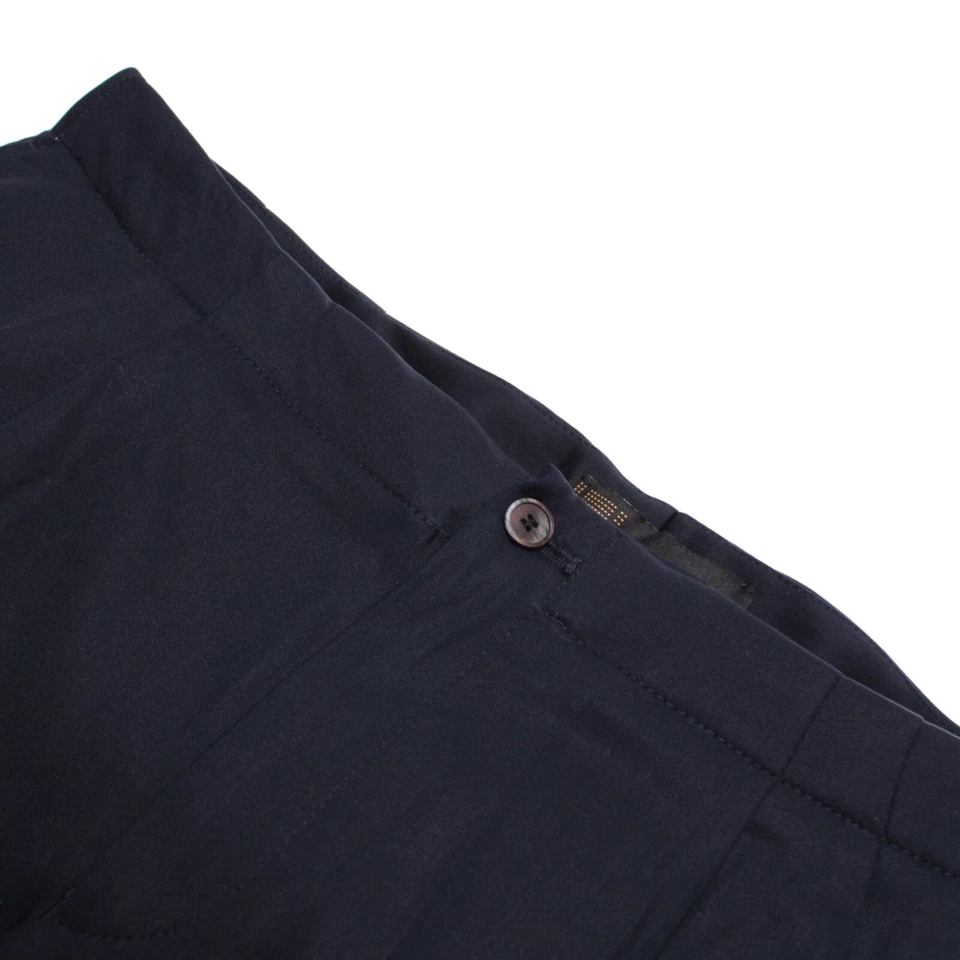 Hiltl NWT Dress Pants Size 52 36 US Tamaro Solid Blue Lyocell Blend Pleated - Image 1 of 4