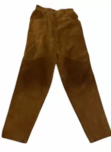 Vintage braune Biker Motorrad Wildlederhose von M Julian Größe 8 hochtailliert - Bild 1 von 9