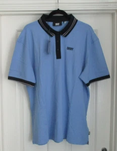 Mens DKNY Golf Polo Shirt Lightweight Short Sleeve Powder Blue XL 46" Chest BNWT - Picture 1 of 11