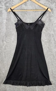 VTG Victoria's Secret Lingerie Small Sexy Little Things Black Slip Dress Chemise - Picture 1 of 8