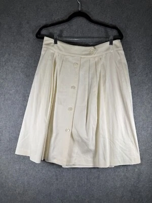 Falda Brooks Brothers Mujer 10 Botones Hasta la Rodilla Carrera Negocios Oficina Preppy Foto 1 de 4