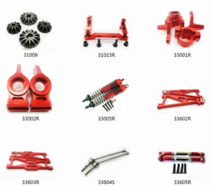 Aluminum metal Upgrade parts Kit DIY For 1/10 Himoto E10MTL E10MT E10BP Car red - Picture 1 of 34