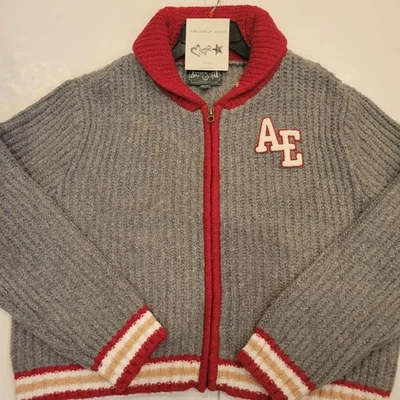 Cárdigan suéter American Eagle para mujer cremallera completa talla XL tejido grueso universitario NUEVO Foto 1 de 4