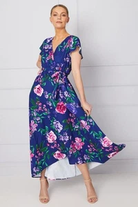 Vestido envolvente Wallis azul marino para mujer vestidos de ocasión - Imagen 1 de 5