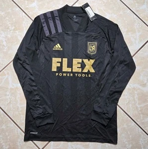 NWT Adidas 20/21 LAFC Authentic Long Sleeve Black Soccer Jersey Men's Medium - Picture 1 of 11