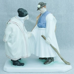Vintage Herend Hungary Hungarian Father Son Fairwell Figurine Sculpture 8½" - Picture 1 of 8