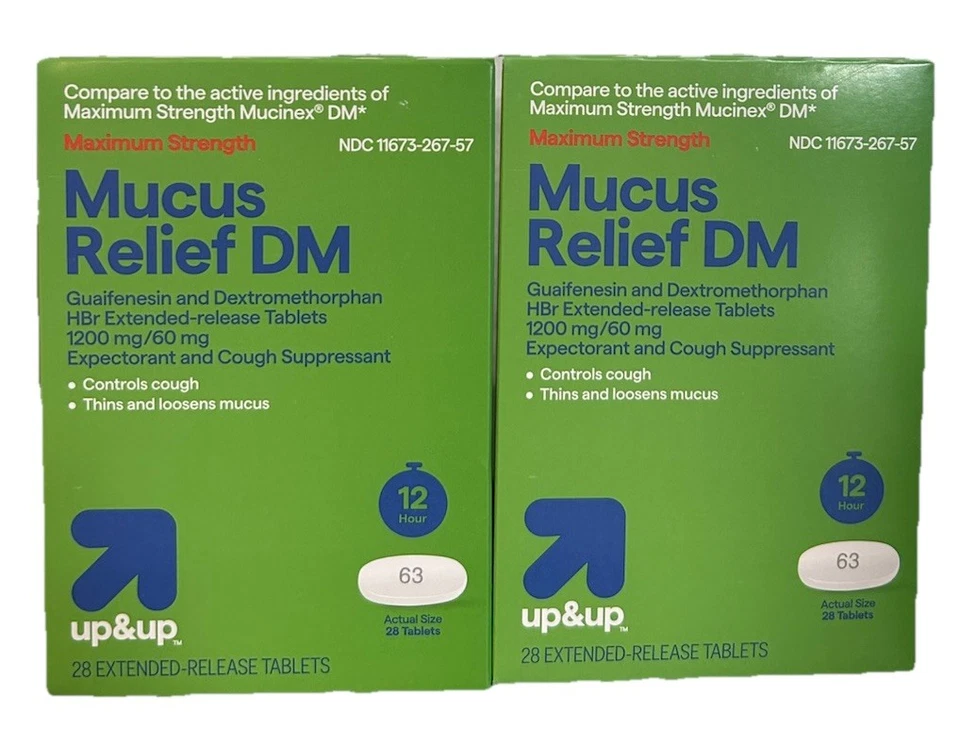 Guaifenesina 1200 mg dextrometorfano 60 mg 56 comprimidos en comparación con Mucinex DM Foto 1 de 1