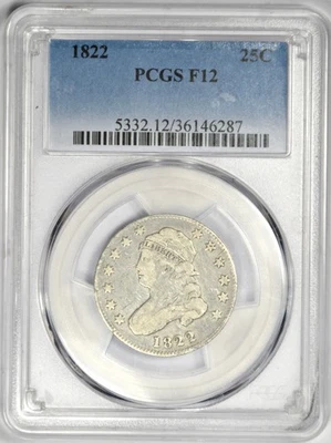 1822 CAPPED BUST QUARTER ~ PCGS F12 - Image 1 of 4