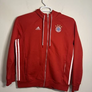 Adidas Bayern München Training Fußball Soccer Zip Hoodie Jacke Gr. L rot weiß - Bild 1 von 7