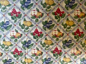 BELLIND NY TABLECLOTH TUTTI-FRUTTI FRUIT 60”X94” MADE IN ITALY DECORATIVE BORDER - Picture 1 of 7