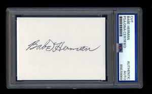 BABE HERMAN SIGNED MINT CUT PSA/DNA HANDSIGNIERT .324 LIFETIME BATTING AVERAGE - Bild 1 von 1