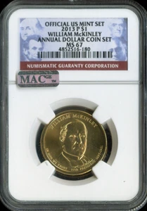 2013-P William McKinley Dollar NGC MS67 Annual - 25th U.S. President - Picture 1 of 2