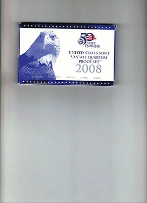 US 2008-S Mint clad Quarter Proof Set with 5 Coins with Original Box and COA - Image 1 of 3