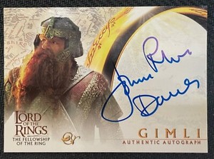  Lord of the Rings Fellowship Rings Auto card John Rhys Davies - Gimli LOTR FOTR