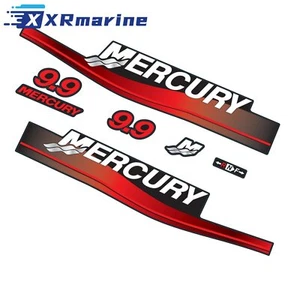 Cowl Black Sticker Decal Set 12836A00 for Mercury Stickers 9.9 HP Outboard 2 Str - Picture 1 of 3